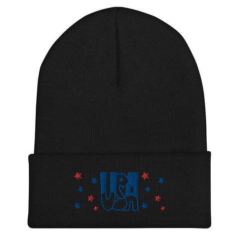 USA Beanie mit umgeschlagener Krempe