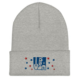 USA Beanie mit umgeschlagener Krempe