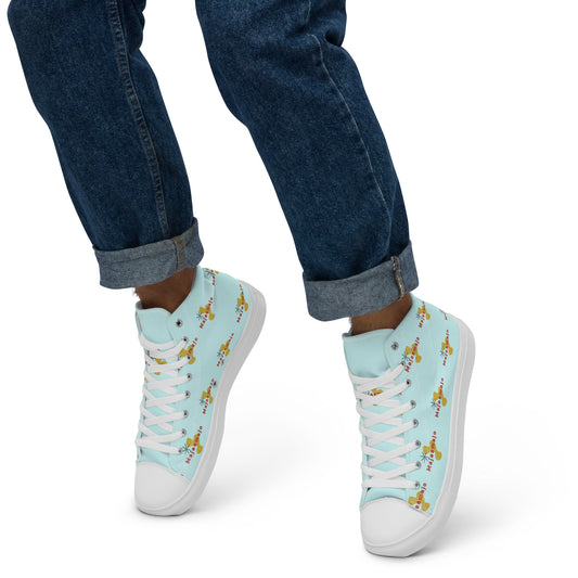Zapatillas de lona de caña alta para hombre"logo majesmajo"