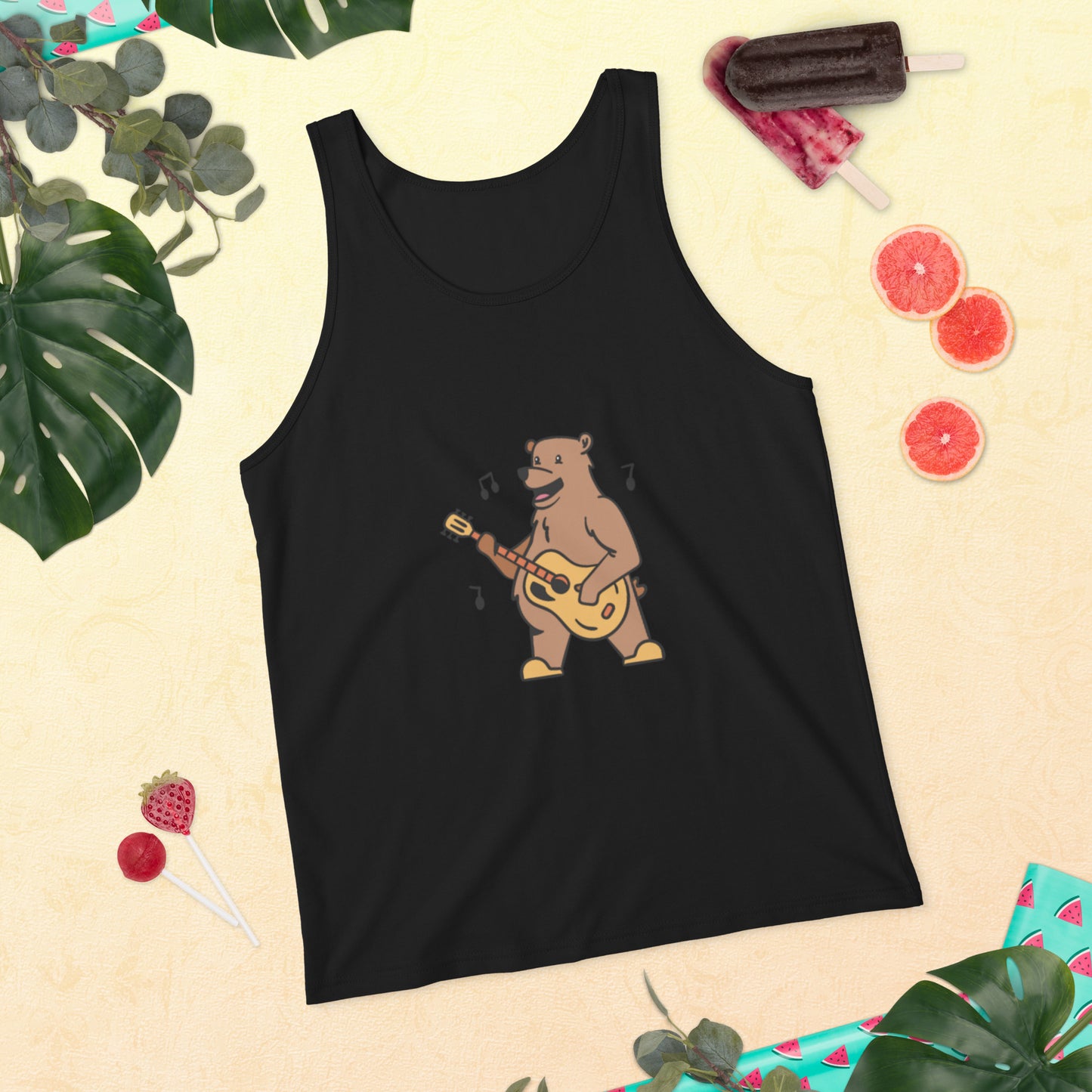 Unisex vest top"oso quitarista"