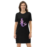 Vestido camiseta de algodón orgánico"sirenita morada"