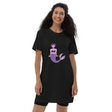 Vestido camiseta de algodón orgánico"sirenita morada"