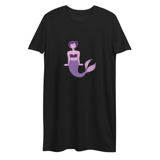 Vestido camiseta de algodón orgánico"sirenita morada"