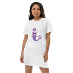 Vestido camiseta de algodón orgánico"sirenita morada"