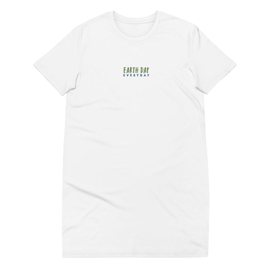 Vestido camiseta de algodón orgánico"Earth day everyday"