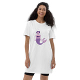 Vestido camiseta de algodón orgánico"sirenita morada"