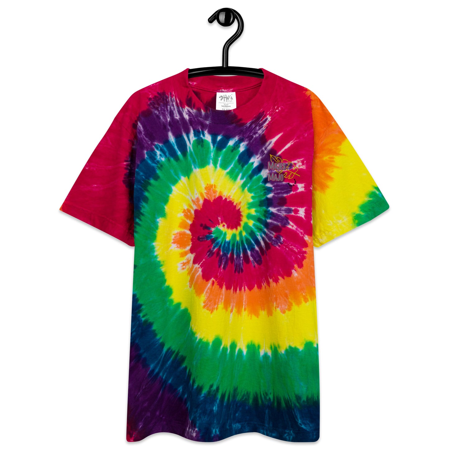Camiseta oversize con efecto tie dye"logo majesmajo"