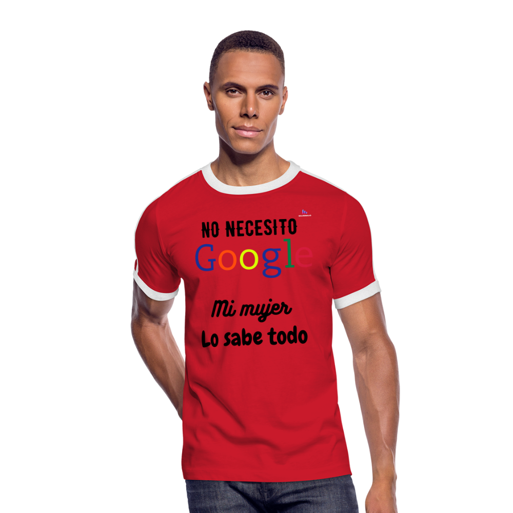 Camisa Mi mujer lo sabe todo - rojo/blanco