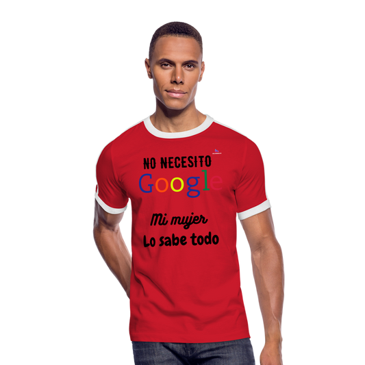 Camisa Mi mujer lo sabe todo - rojo/blanco