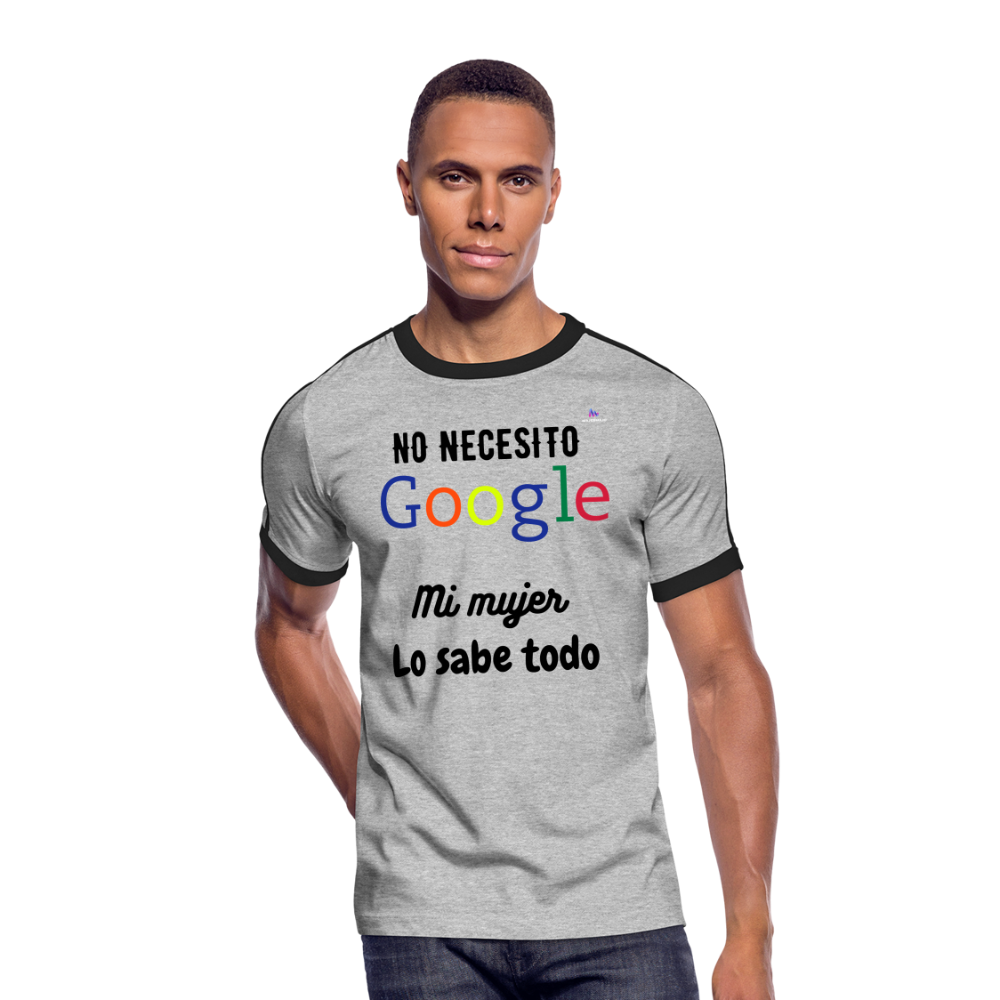 Camisa Mi mujer lo sabe todo - gris jaspeado/negro