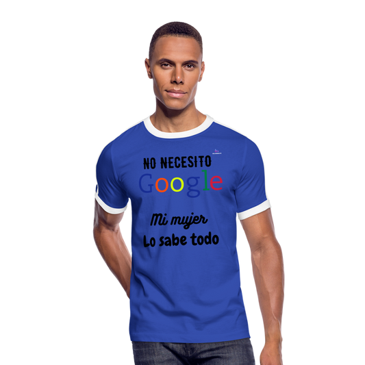 Camisa Mi mujer lo sabe todo - azul/blanco