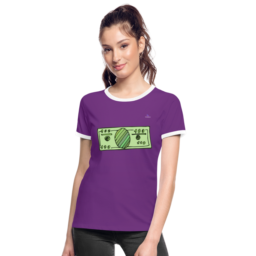 Camisa Money - purple/blanco