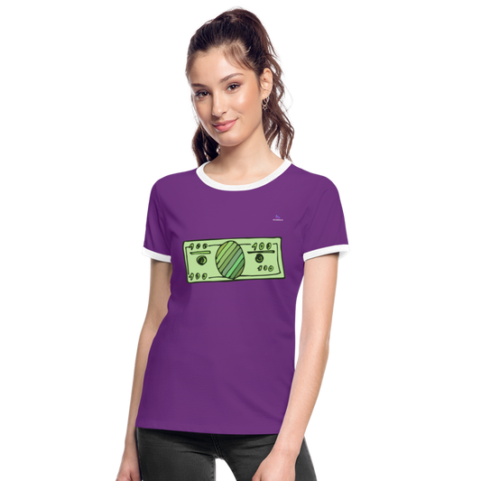 Camisa Money - purple/blanco