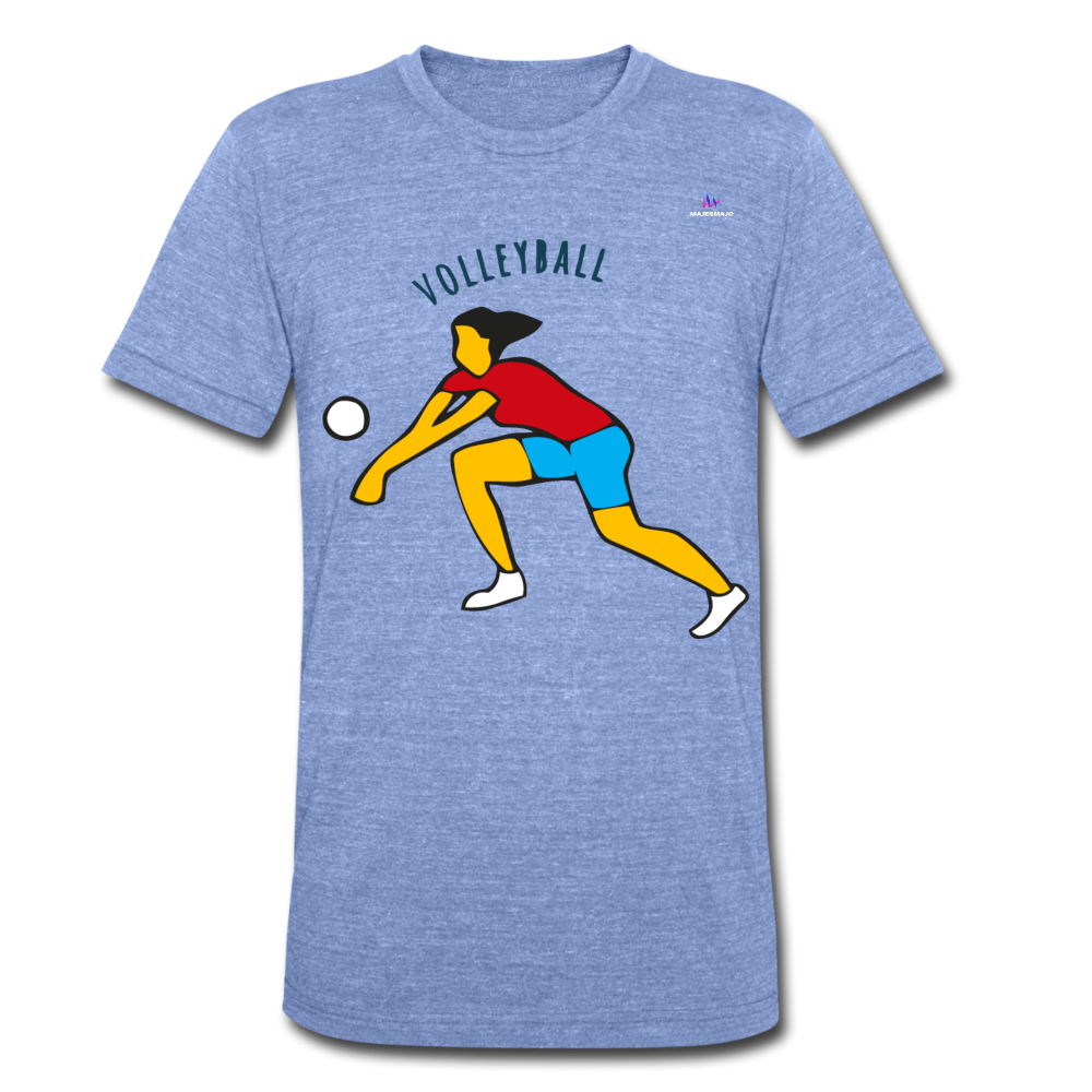 Camisa de Bella + Canvas "Volleyball" - azul jaspeado