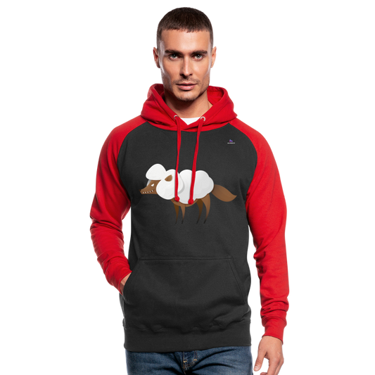Sudadera con capucha Wolf - negro/rojo