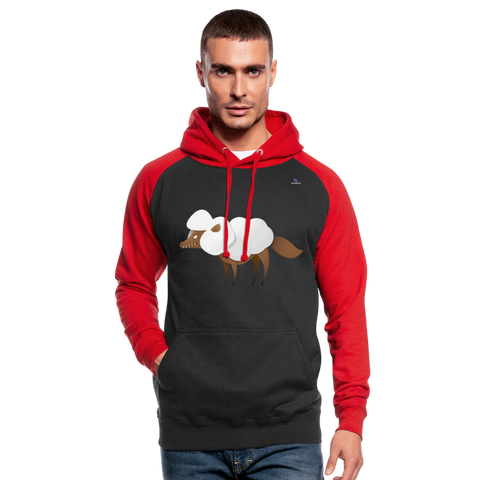 Sudadera con capucha Wolf - negro/rojo