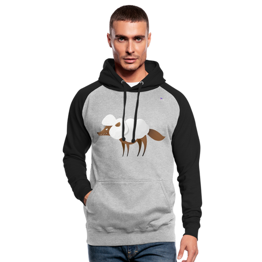 Sudadera con capucha Wolf - gris jaspeado/negro