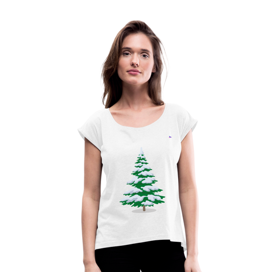 Camiseta con manga enrollada "Arbol" - blanco