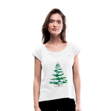 Camiseta con manga enrollada "Arbol" - blanco