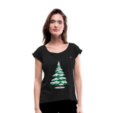 Camiseta con manga enrollada "Arbol" - negro