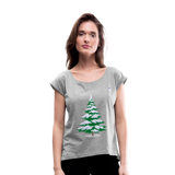 Camiseta con manga enrollada "Arbol" - gris jaspeado