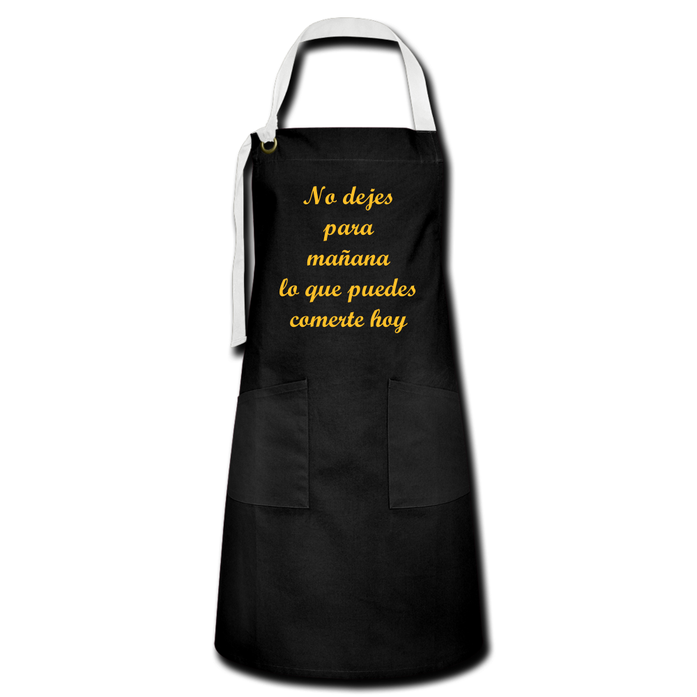 Delantal Comeme hoy - negro/blanco