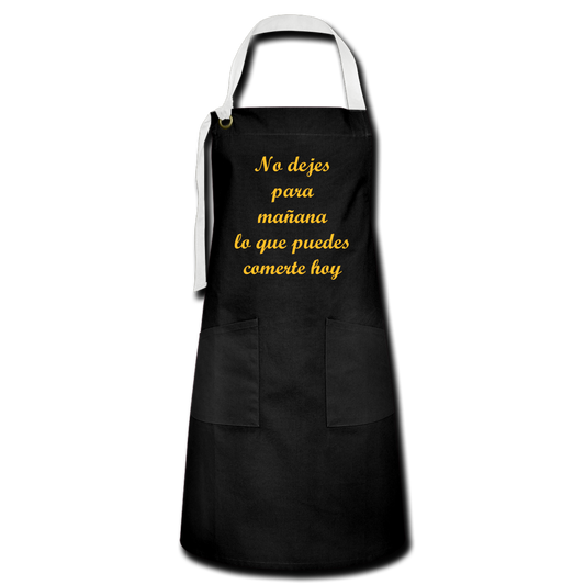 Delantal Comeme hoy - negro/blanco