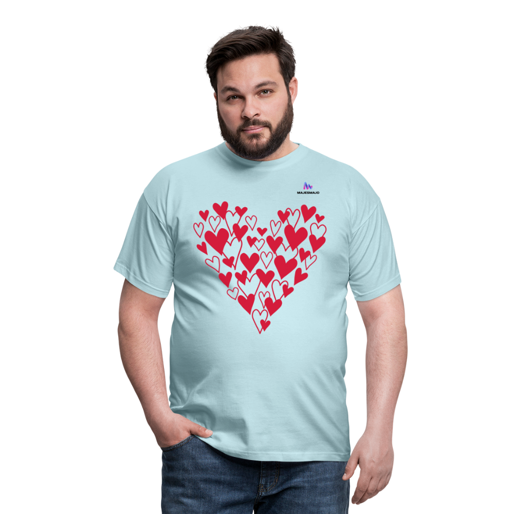 Camisa Corazones - celeste
