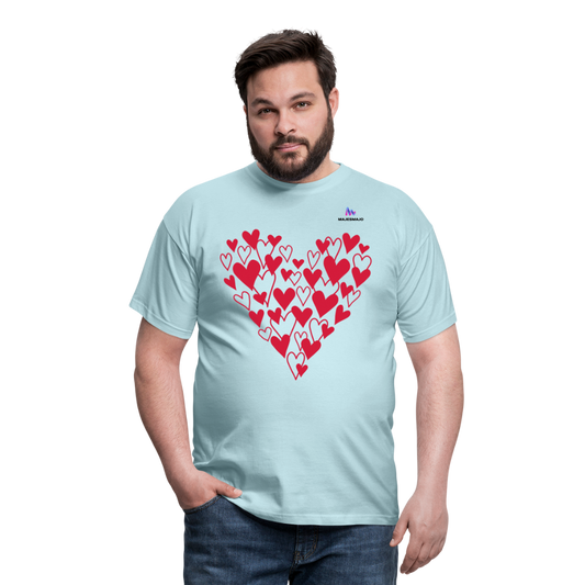 Camisa Corazones - celeste