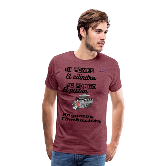 Camisa premium motor - rojo bordeaux salpicado