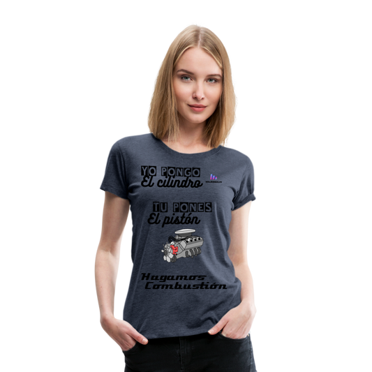 Camisa motor - azul jaspeado