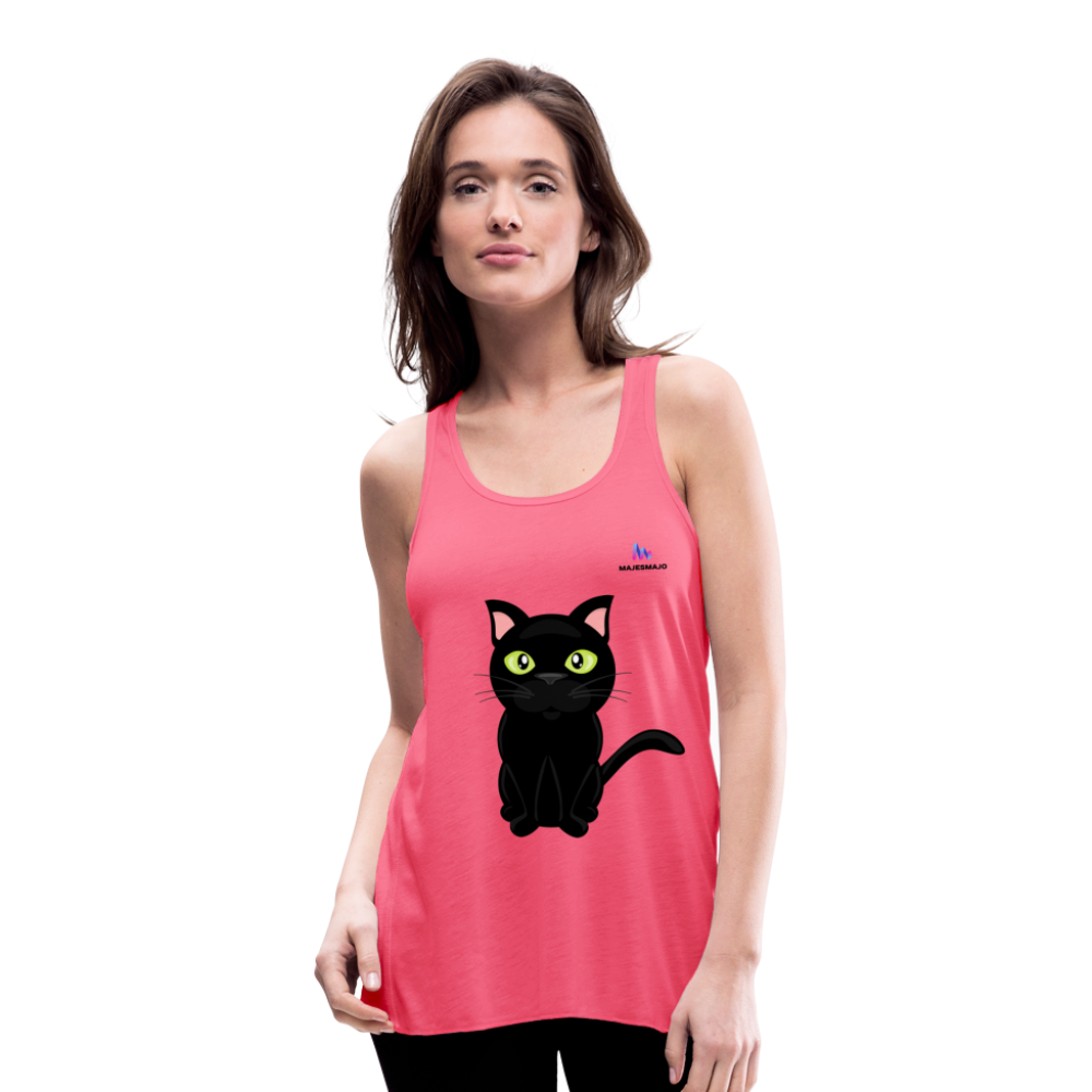 Camisa sin mangas gato - rosa neón