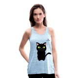 Camisa sin mangas gato - azul jaspeado