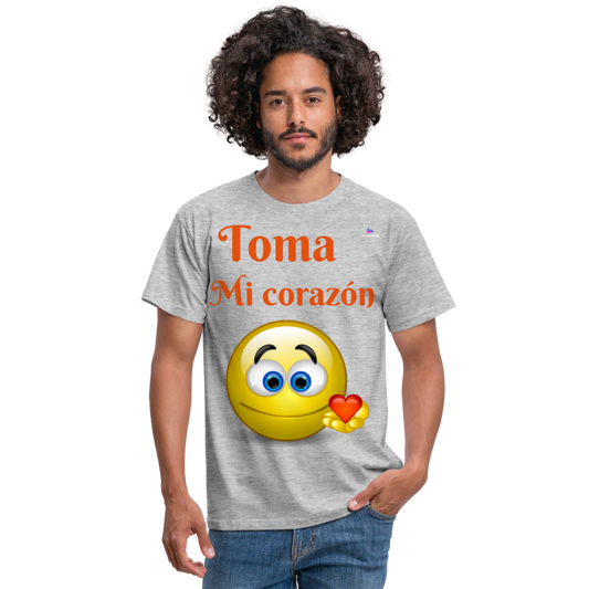 Camisa toma mi corazón - gris jaspeado