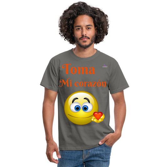 Camisa toma mi corazón - gris grafito