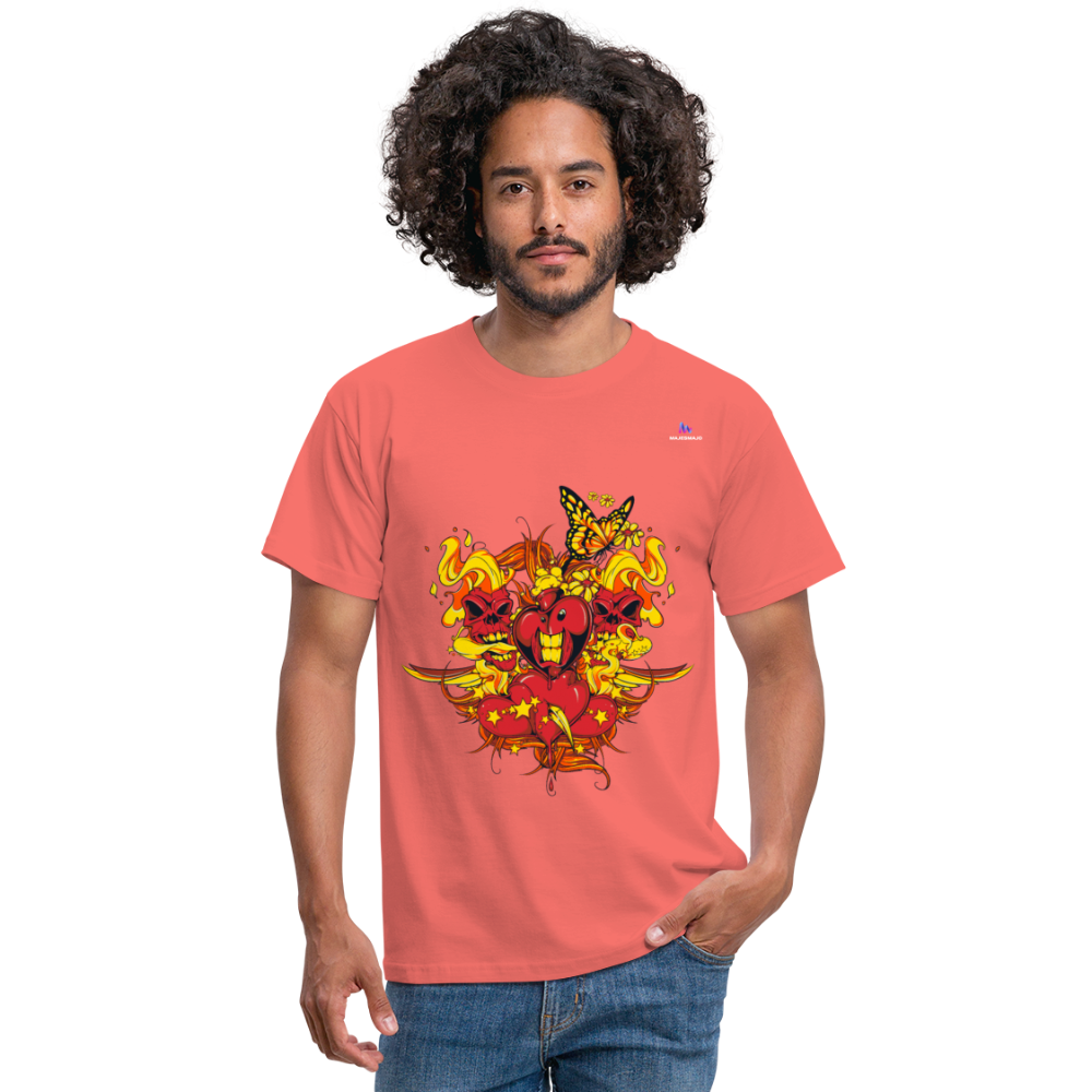 Camisa corazones muertos - coral