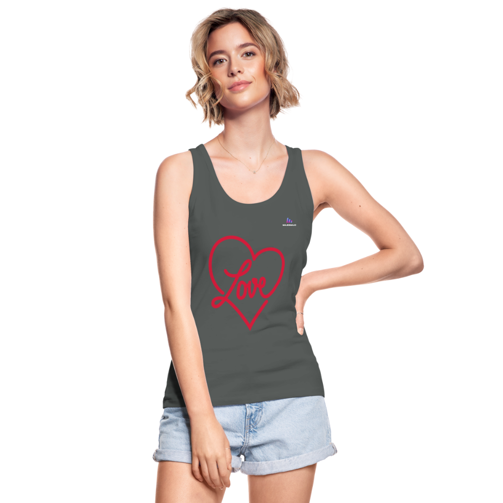 Camisa sin mangas ecológica love - antracita