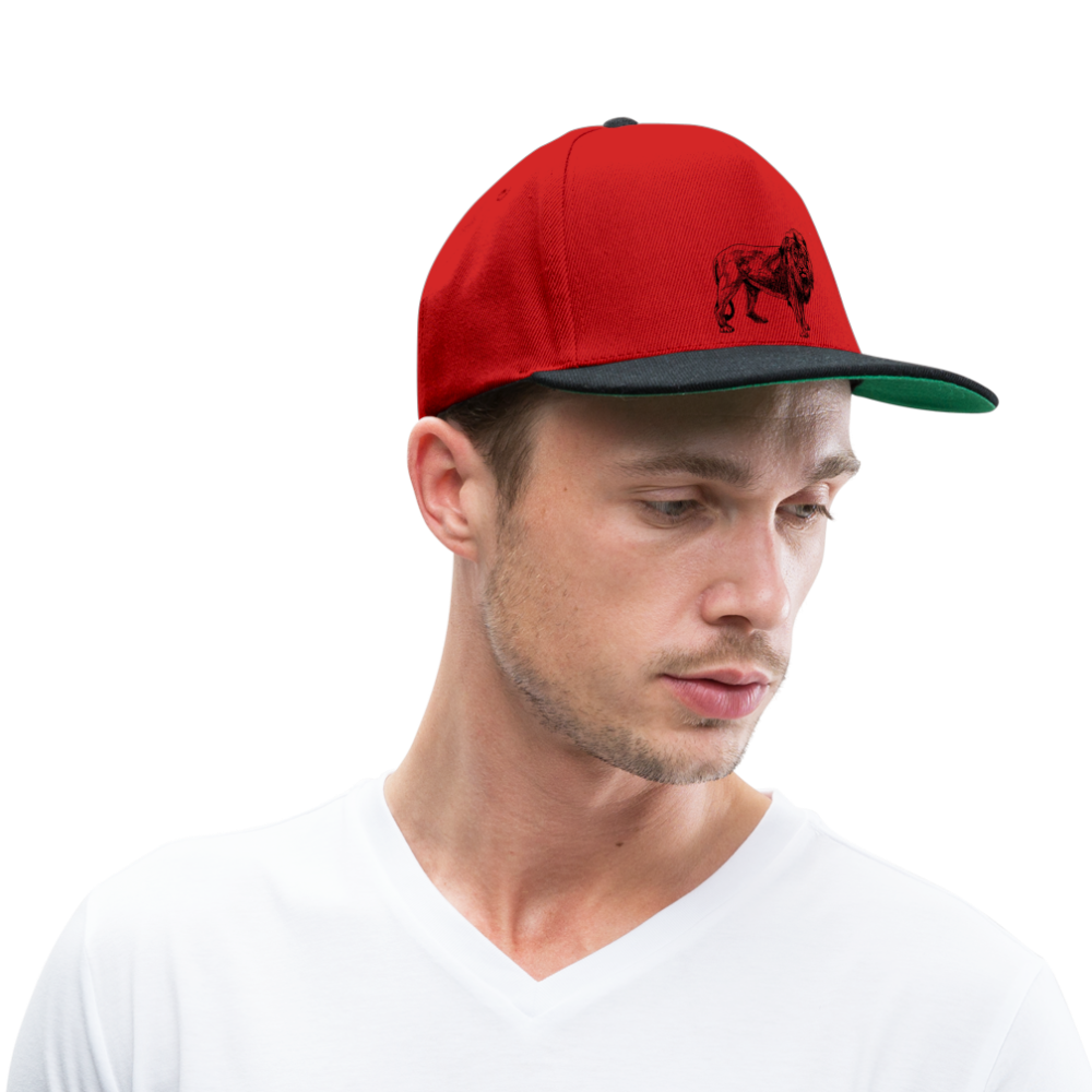 Gorra Snapback "Löwe" - rojo/negro