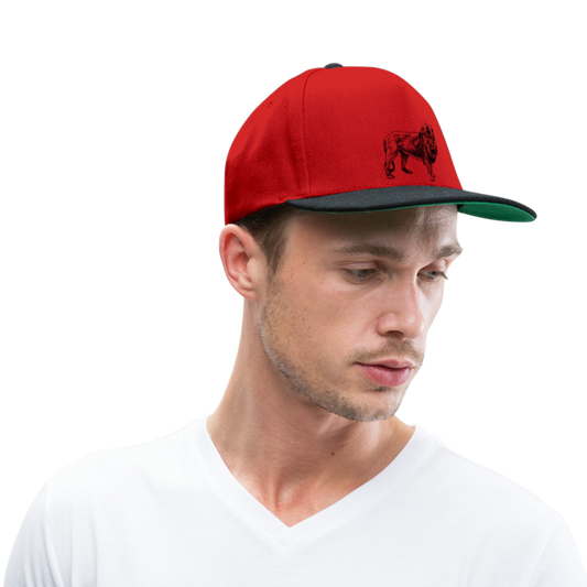 Gorra Snapback "Löwe" - rojo/negro