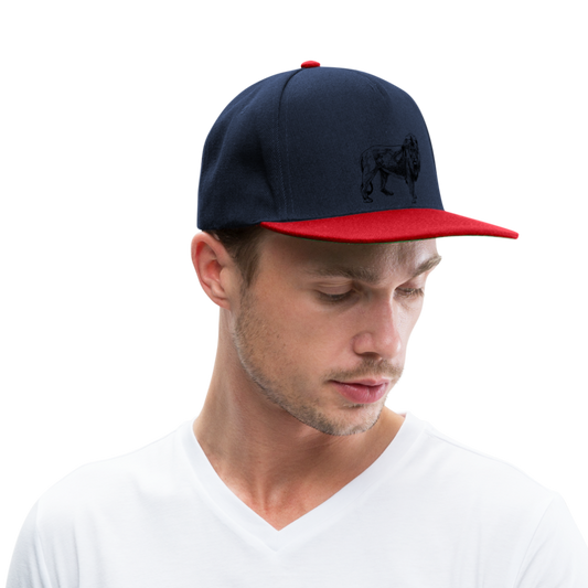 Gorra Snapback "Löwe" - azul marino/rojo