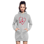 Sudadera vestido love - gris jaspeado