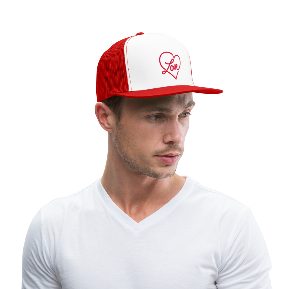 Gorra love - blanco/rojo