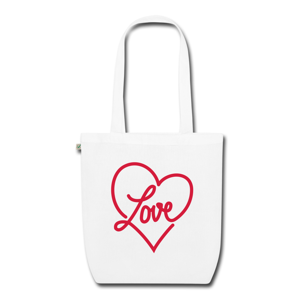Bolso tela ecológica love - blanco