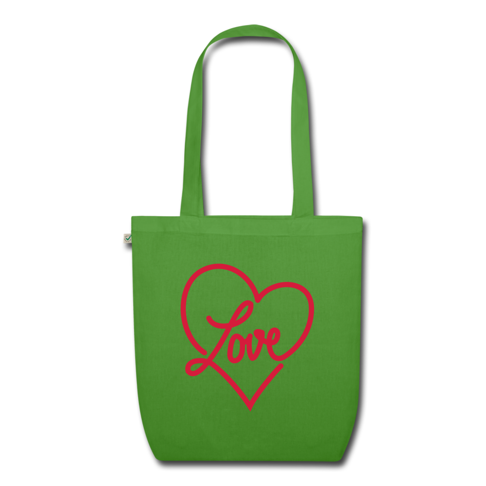 Bolso tela ecológica love - verde hoja