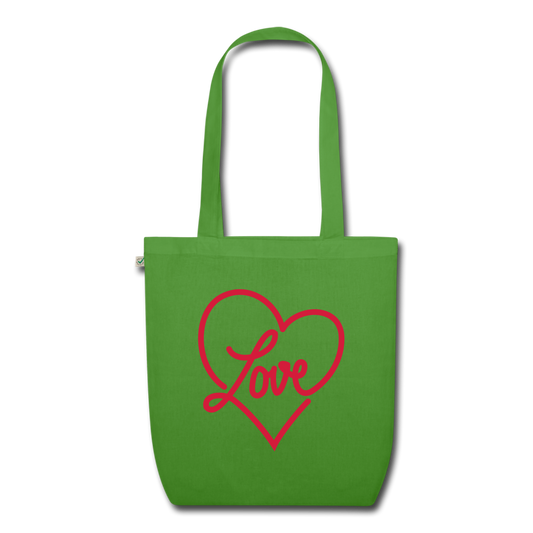 Bolso tela ecológica love - verde hoja