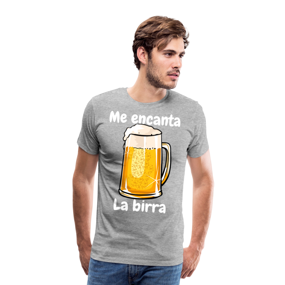 Camisa me encanta la birra - gris jaspeado