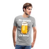 Camisa me encanta la birra - gris jaspeado