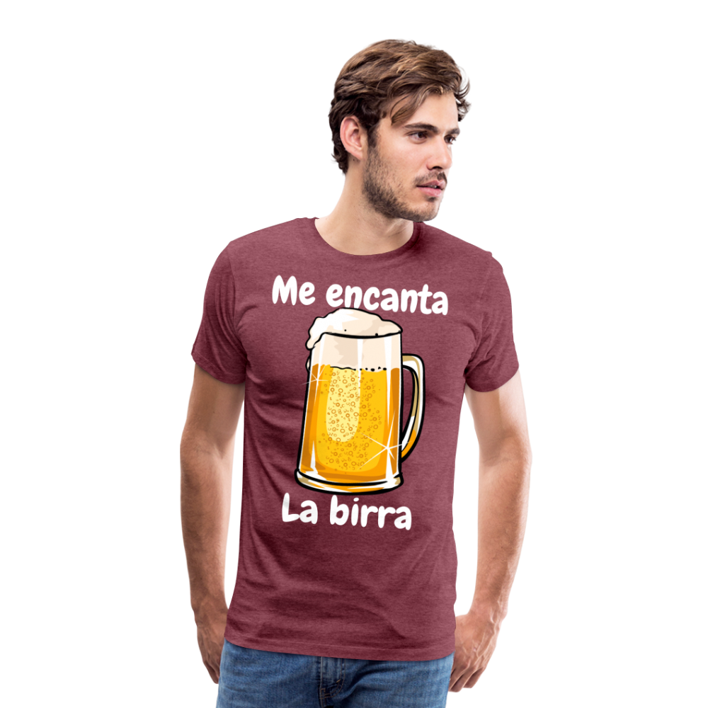 Camisa me encanta la birra - rojo bordeaux salpicado