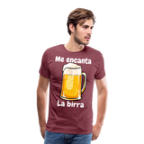 Camisa me encanta la birra - rojo bordeaux salpicado