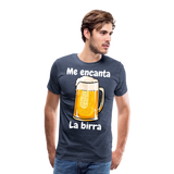 Camisa me encanta la birra - azul jaspeado